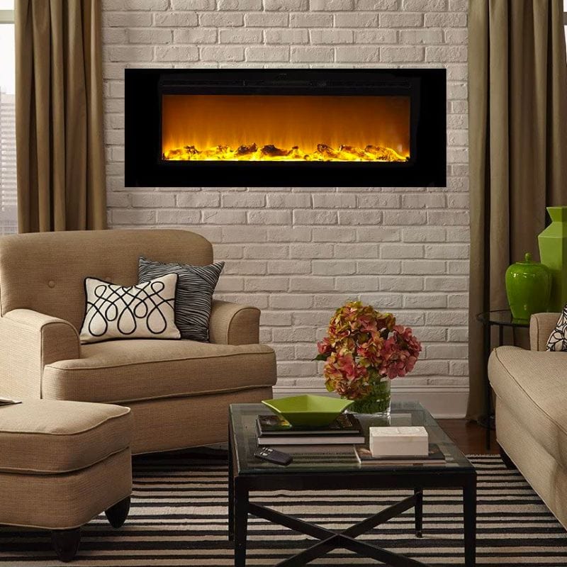 Touchstone Sideline 60&quot; Recessed/Wall Electric Fireplace