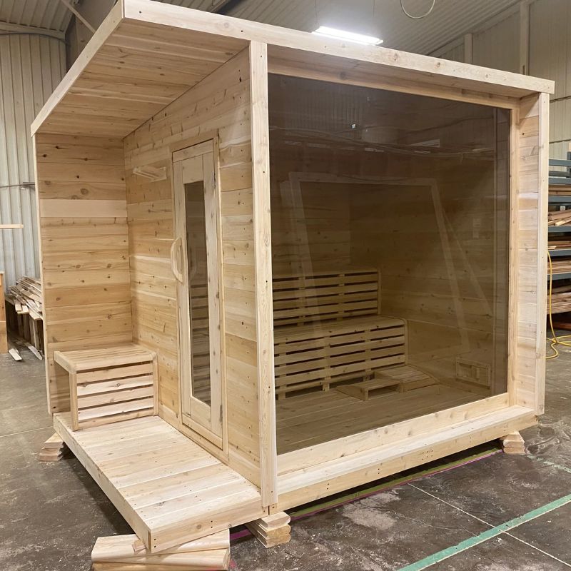 Outdoor Full Glass Home Canadian Sauna by True North