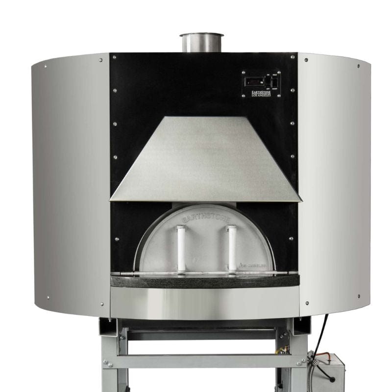Earthstone Model-90-PAGW GAS WOOD HYBRID Stainless Steel Hood Front Close up