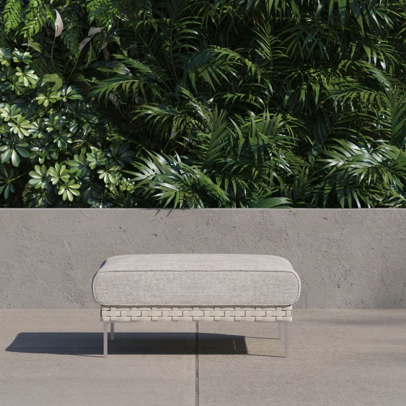 White Open Weave Wicker Modular Outdoor Seating