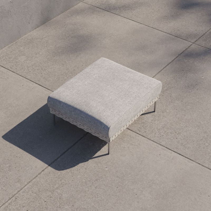 White Open Weave Wicker Modular Outdoor Seating