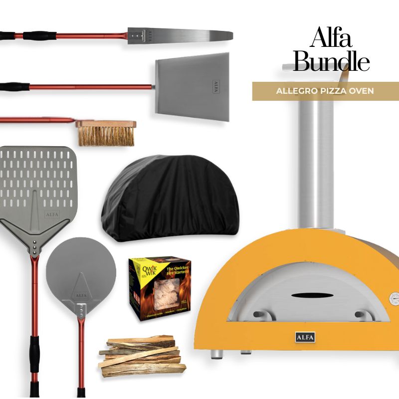 ALFA Allegro Pizza Oven Bundle With Tool Kit, Cover, & Wood