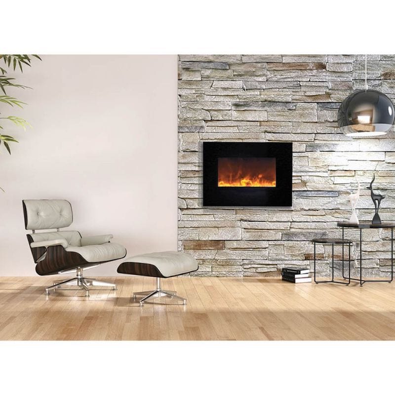 Wall Mount Flush Mount with Black Glass Surround