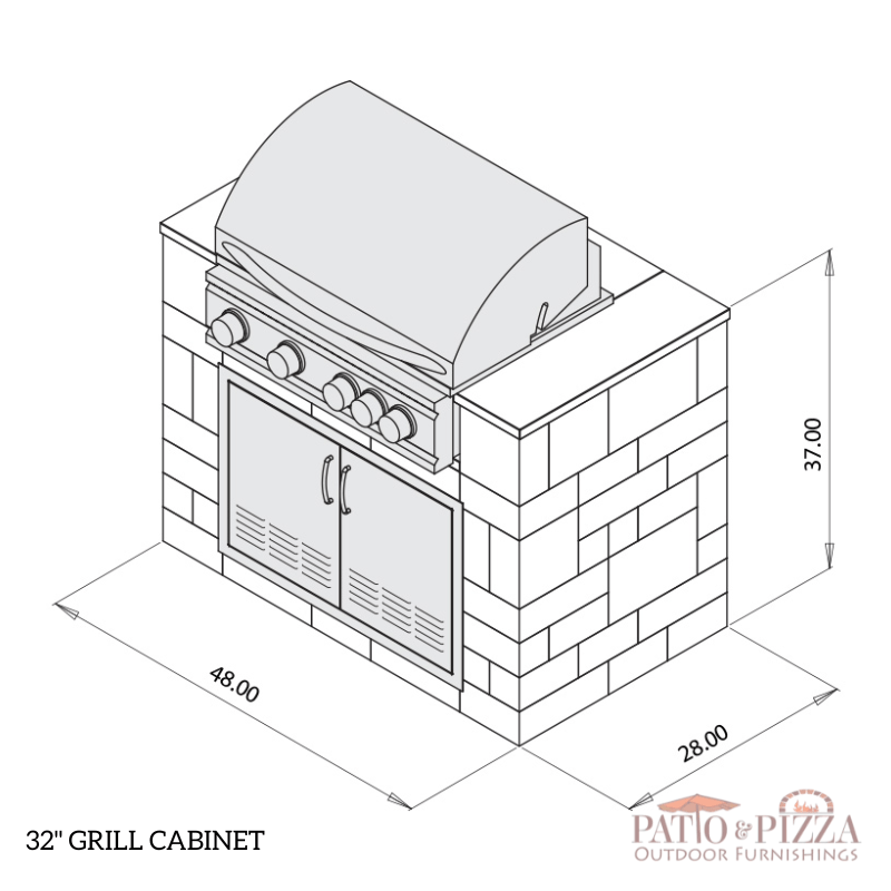 Summerset 32 inch Sizzler Grill on the Grill Cabinet Kit