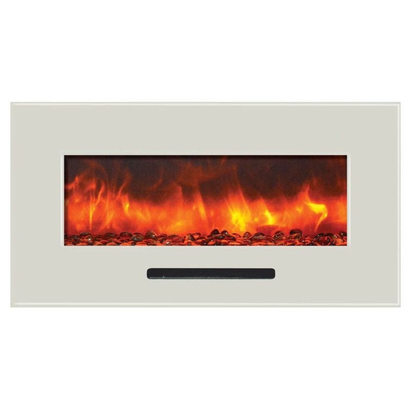 34-inch Wall Mount Flush Mount with White Glass Surround
