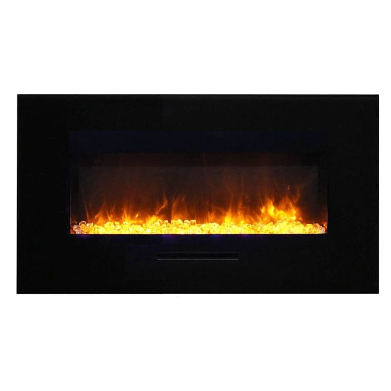 34inch Wall Mount Flush Mount with Black Glass Surround