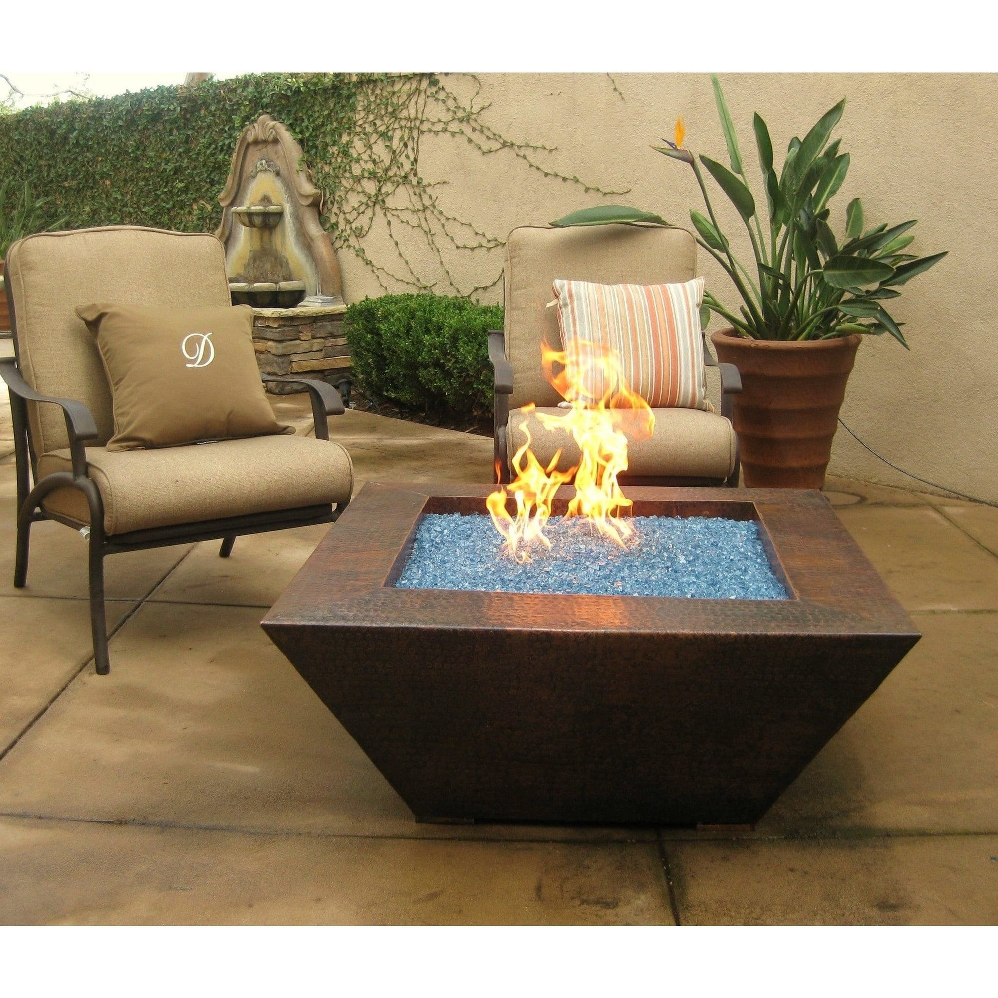 Fire Pit: 40" SQ. GRAND CORINTHIAN by Grand Effects: Outdoor Heating