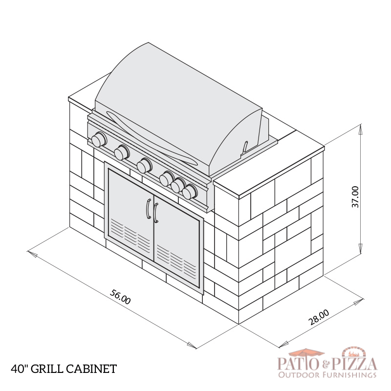 Summerset 40inch Sizzler Grill on the Grill Cabinet Kit