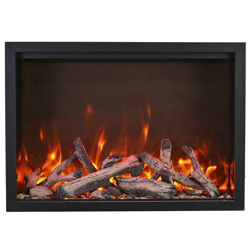 Traditional Bespoke Electric Fireplace with Rustic Logs