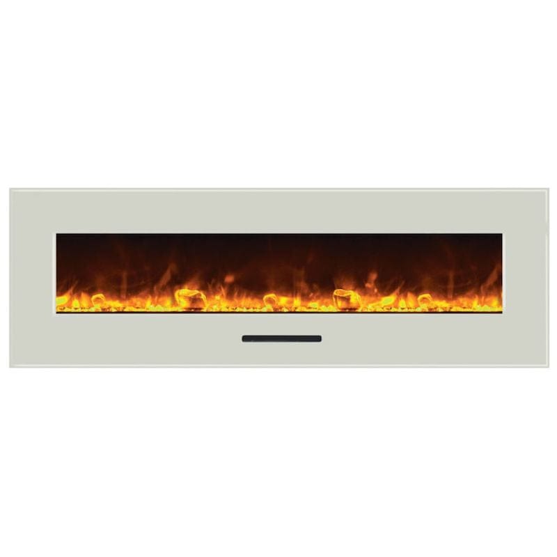 60 inch Wall Mount Flush Mount with White Glass Surround