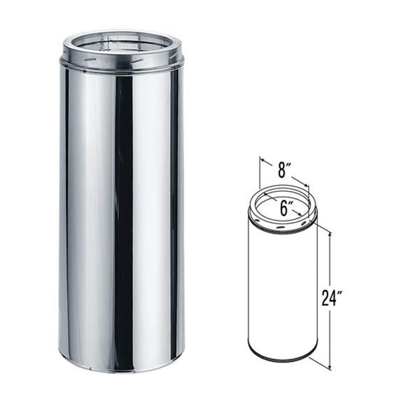 Duravent 6DT-24SSCF Double-wall 6" Chimney for Brick Ovens