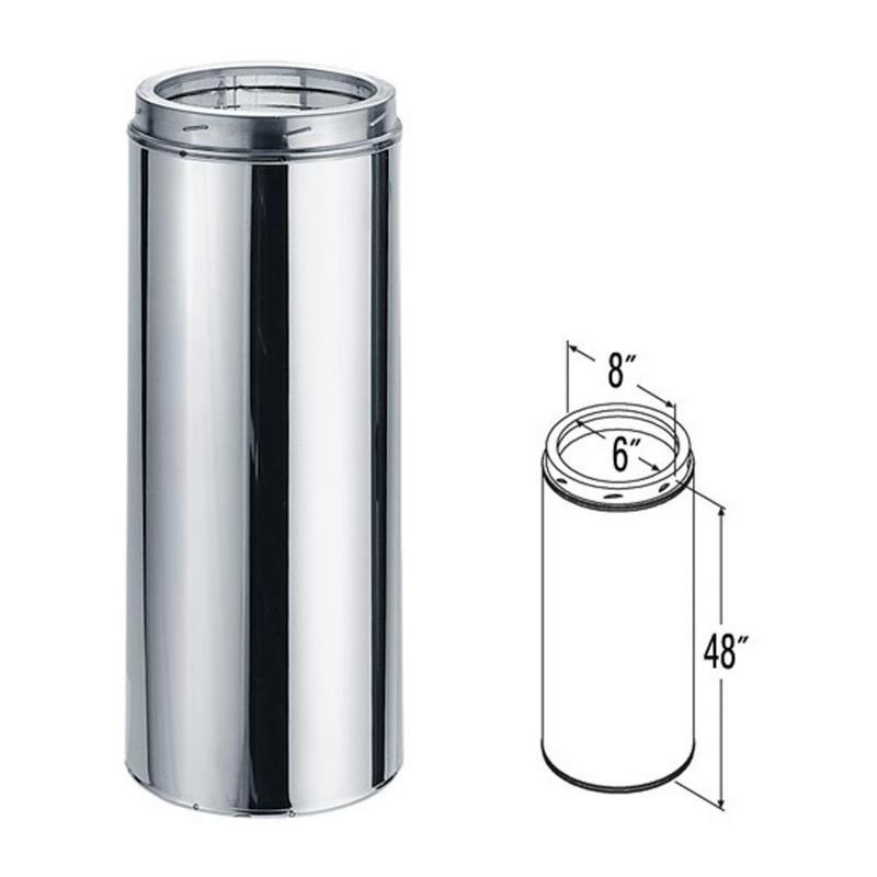 Duravent 6DT-48SSCF Double-wall 6" Chimney for Brick Ovens