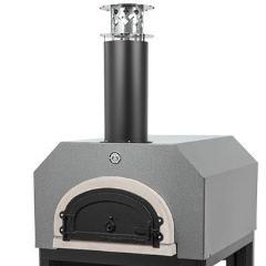 Chicago Brick Oven CBO-750 Hybrid Stand Gas Oven Silver Metal Hood