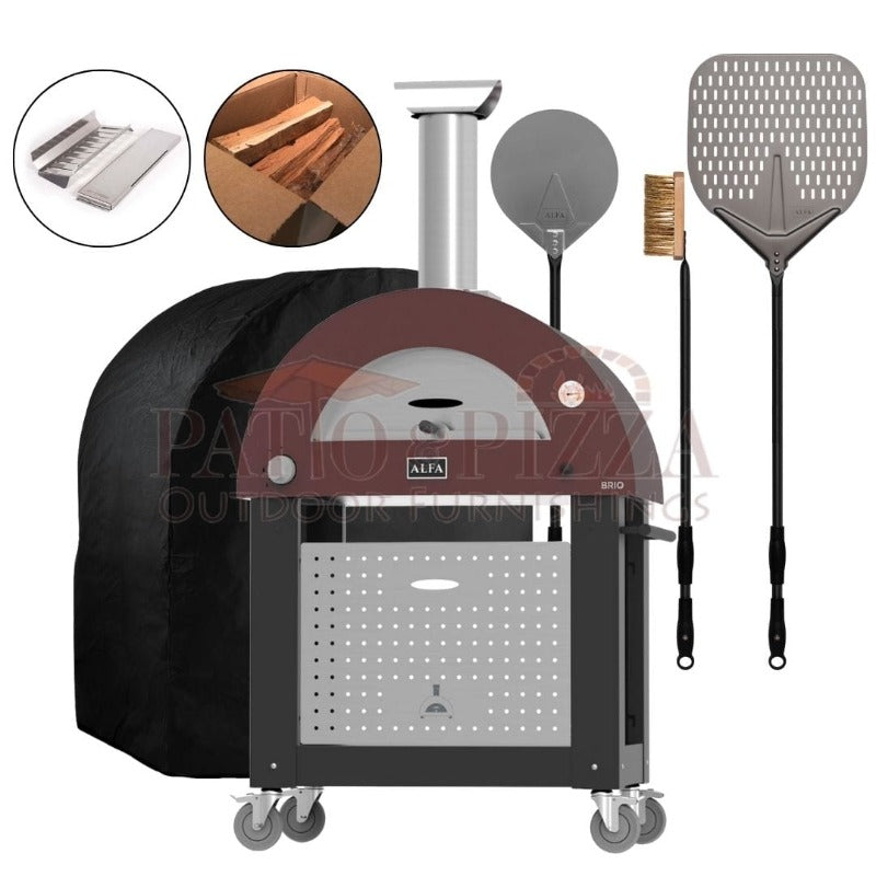 Alfa Brio Gas/Wood Fired Pizza Oven with Base (Patio Bundle)