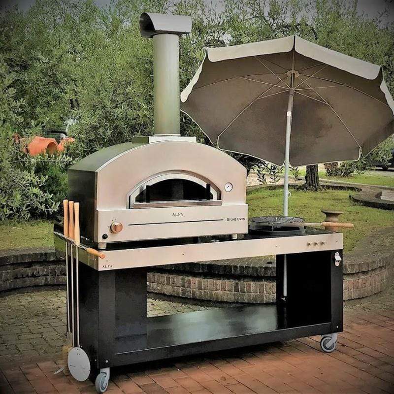 Alfa Stone Gas Pizza Oven with Tool Set and Table