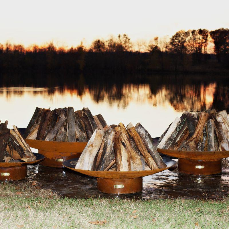 Fire Pit Art - Gas and Wood Fire Pit - Asia 72-inch
