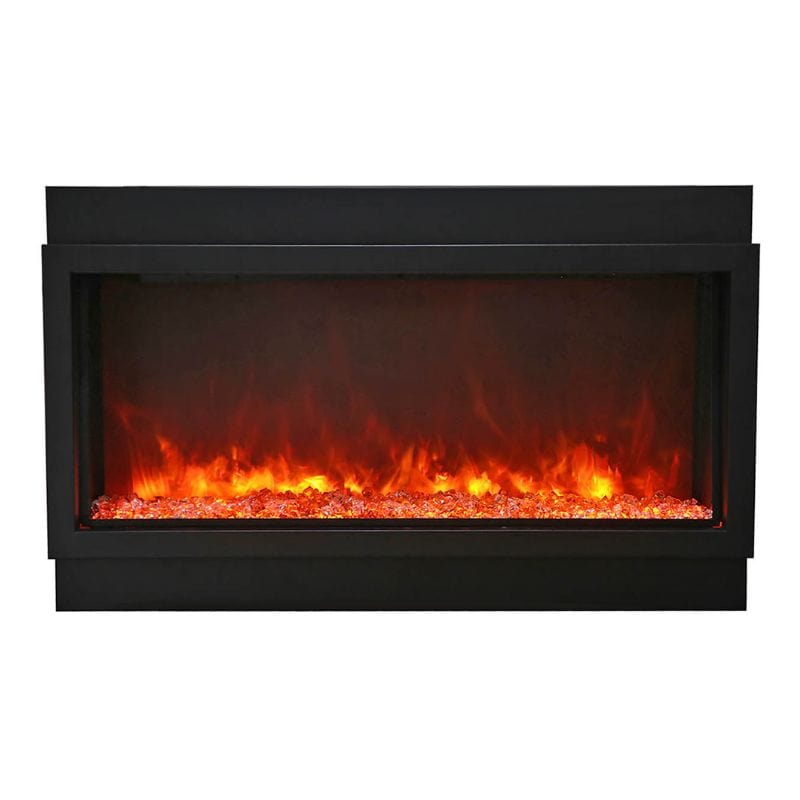 Built-In DEEP Xtra Tall Electric Fireplace with Clear Glass