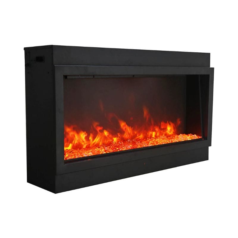 Built-In DEEP Xtra Tall Indoor/Outdoor Electric Fireplace with Clear Glass