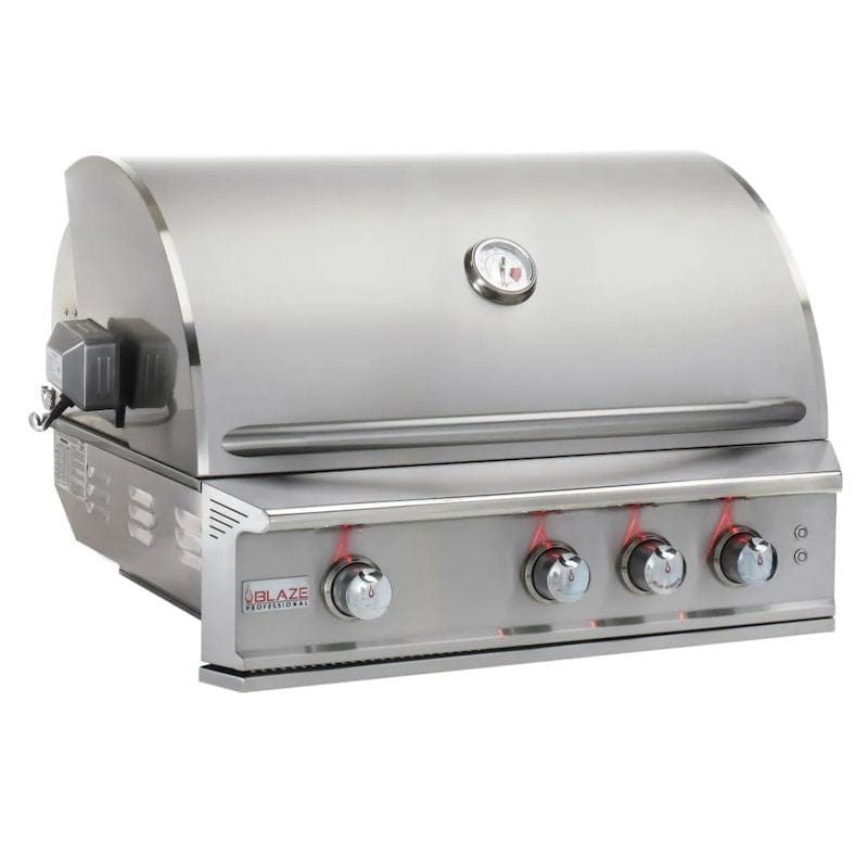 Blaze 34-Inch Professional LUX 3 Burner Built-In Gas Grill With Rear Infrared Burner and Cart