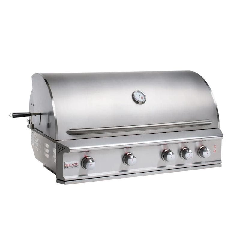 Blaze 44-inch Professional LUX 4-Burner Built-In Gas Grill With Rear Infrared Burner and Cart