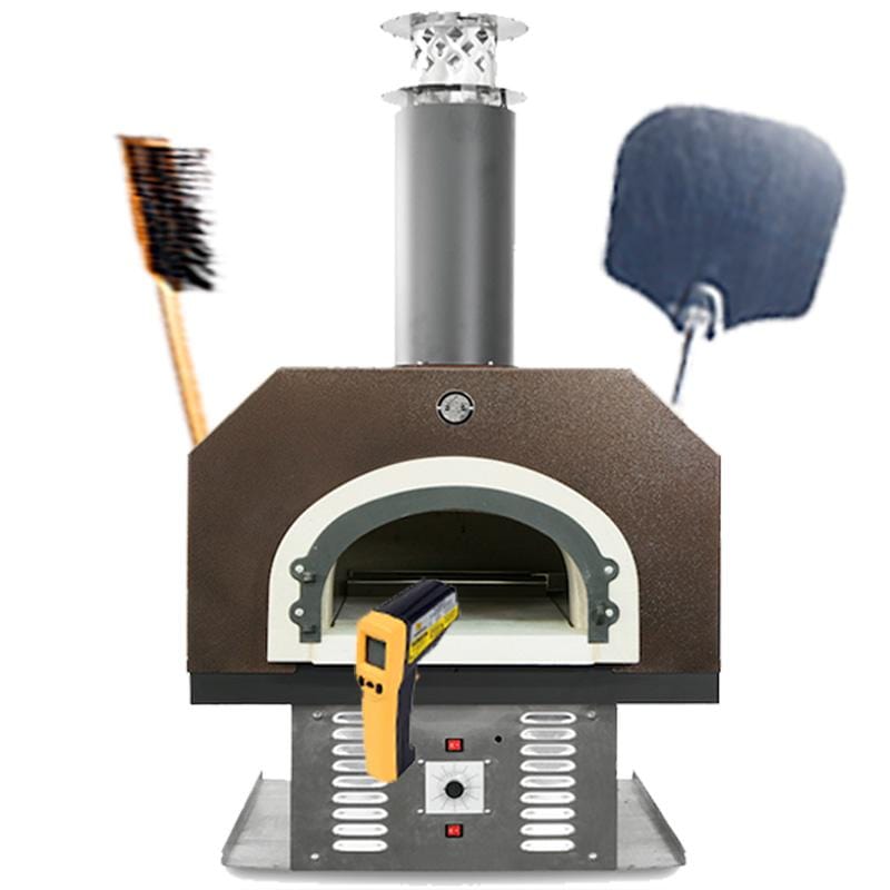 Chicago Brick Oven Gas Countertop Oven with pizza oven brush, peel, and thermometer