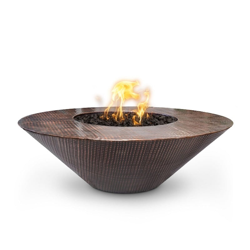 Cazo Hammered Copper Fire Pit Wide Ledge