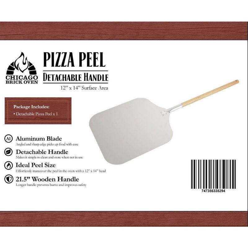 Aluminum 12" x 14" Pizza Peel with Detachable Handle Patio & Pizza