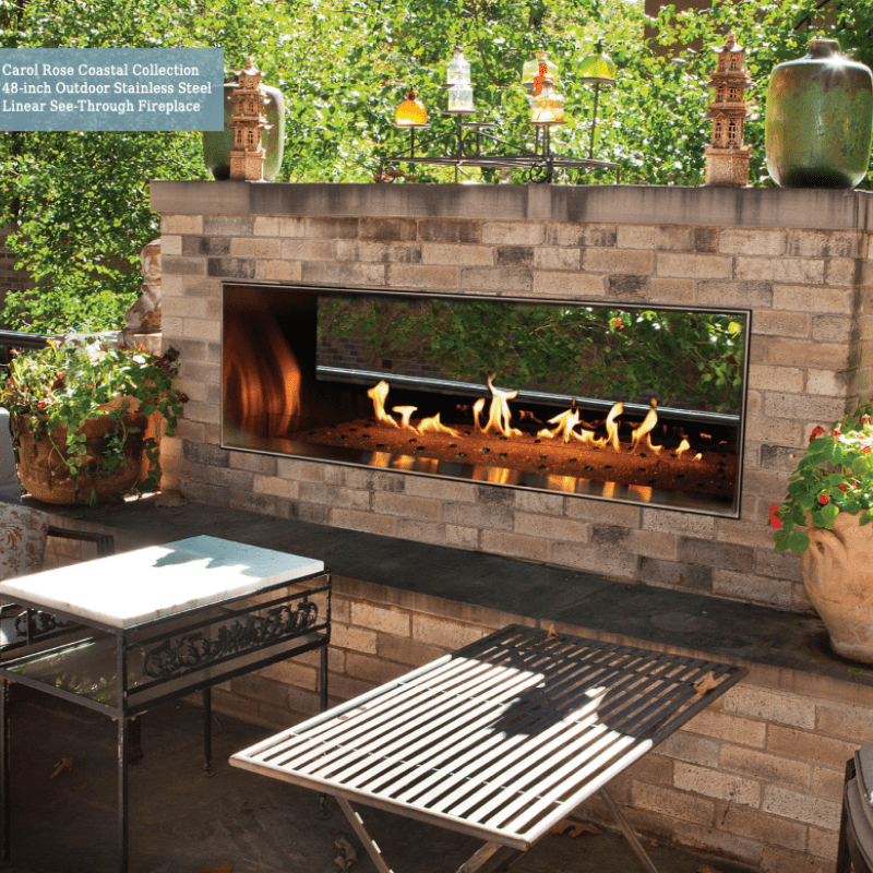 Empire Carol Rose Outdoor Linear See-Through Fireplace 48”