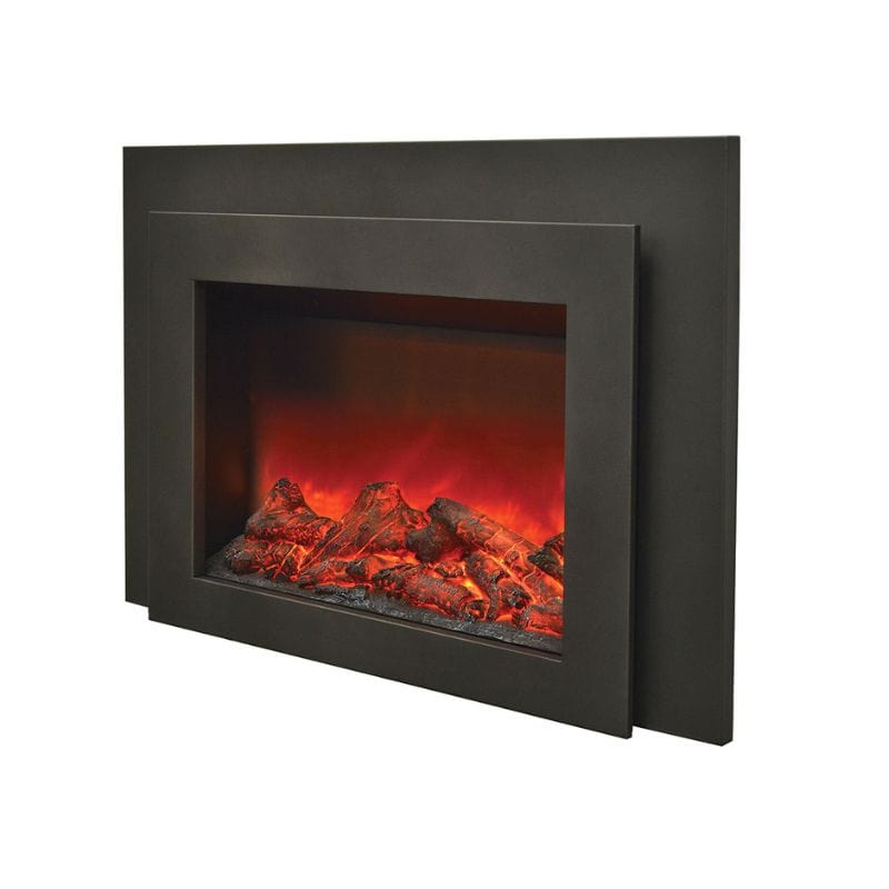 Electric Fireplace Insert with Logs Side View
