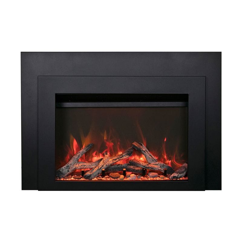 Electric Fireplace Insert with Rustic Logs