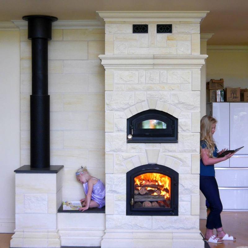 Indoor Fireplace with Pizza Oven Combo