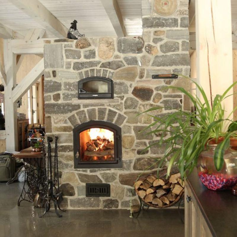 Temp-Cast Indoor Fireplace with Pizza Oven Insert Finish Design