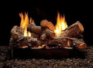 Empire Vail Peninsula Vent-Free Fireplaces 24-inch Raleigh refractory log set