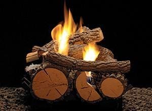 Empire Vail Peninsula Vent-Free Fireplaces 24-inch Raleigh refractory log set