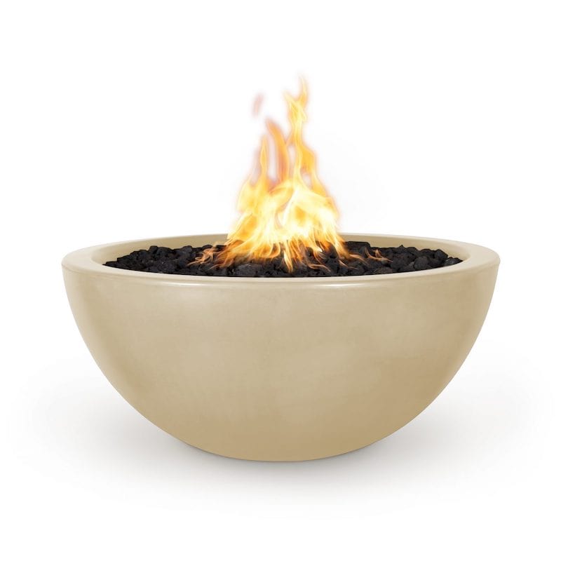 Luna Concrete Fire Bowl in Vanilla