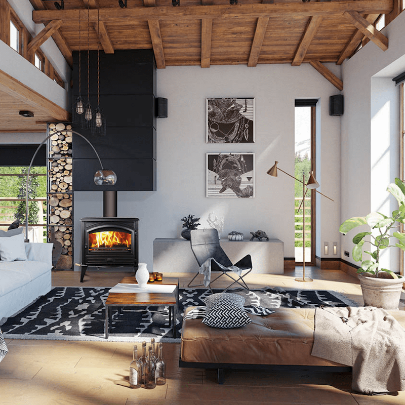 Lynwood W-76 Cast Iron Free Stand Wood Fireplace