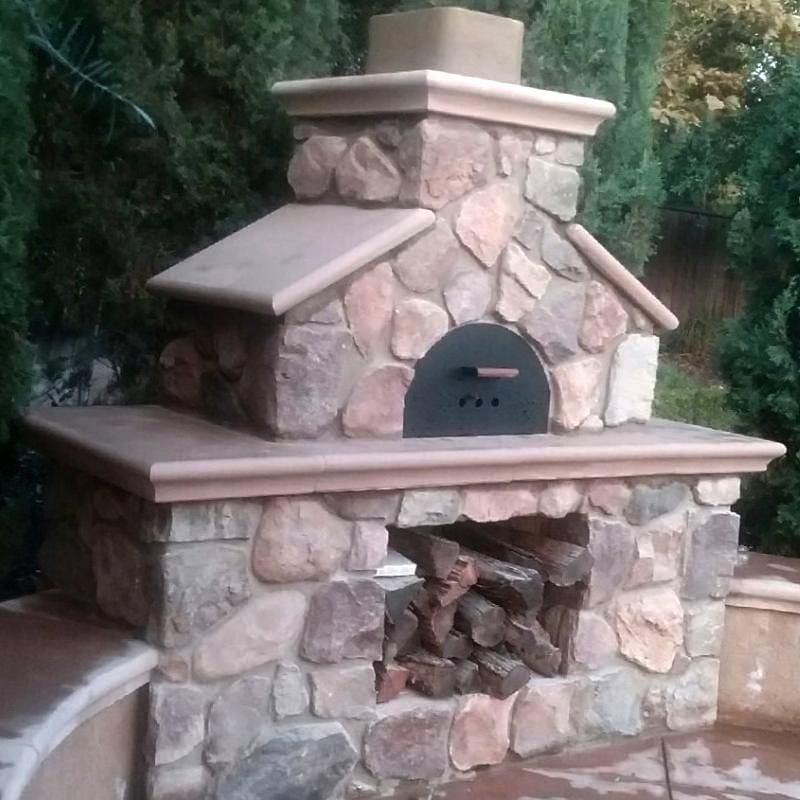 Outdoor Wood Fired Pizza Oven with Wood Box