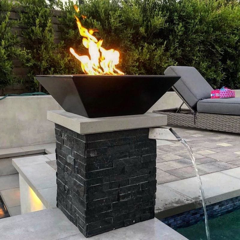 The Outdoor Plus Maya Concrete Fire Bowl Actual Display