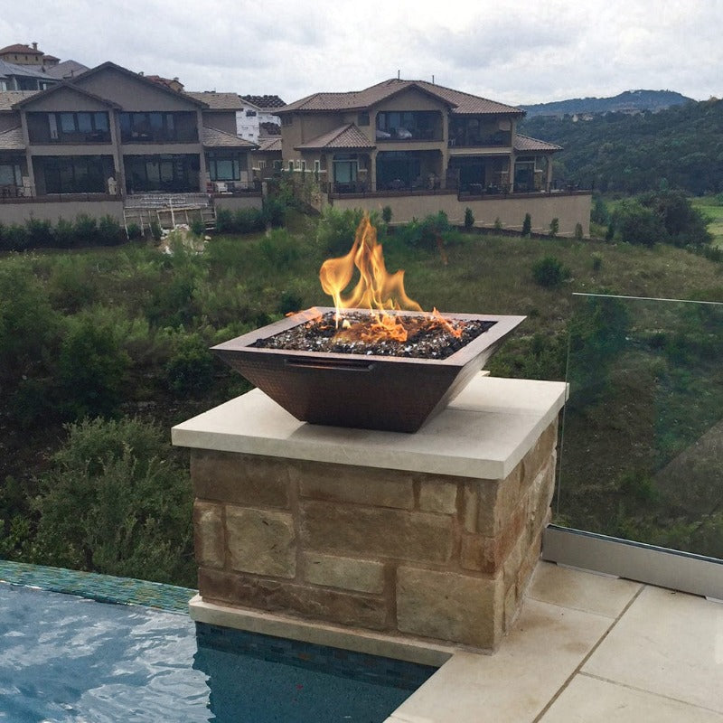 Maya Fire and Water Bowl on Pool