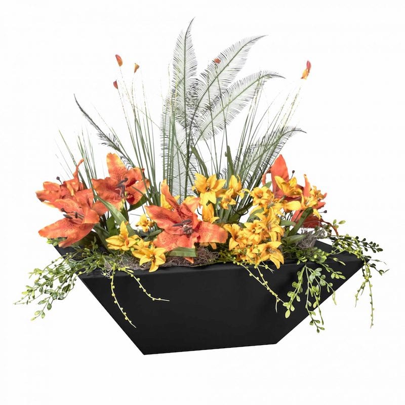 Maya Powder Coated Planter Bowl in Black