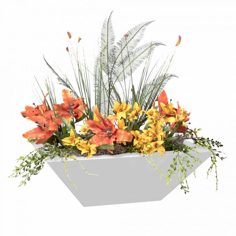 Maya Powder Coated Planter Bowl in White