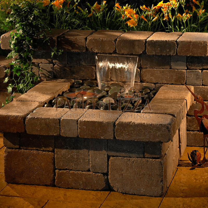 Fire Pit With Waterfall Swimming Pool Waterfall Nature Gas Decorative
