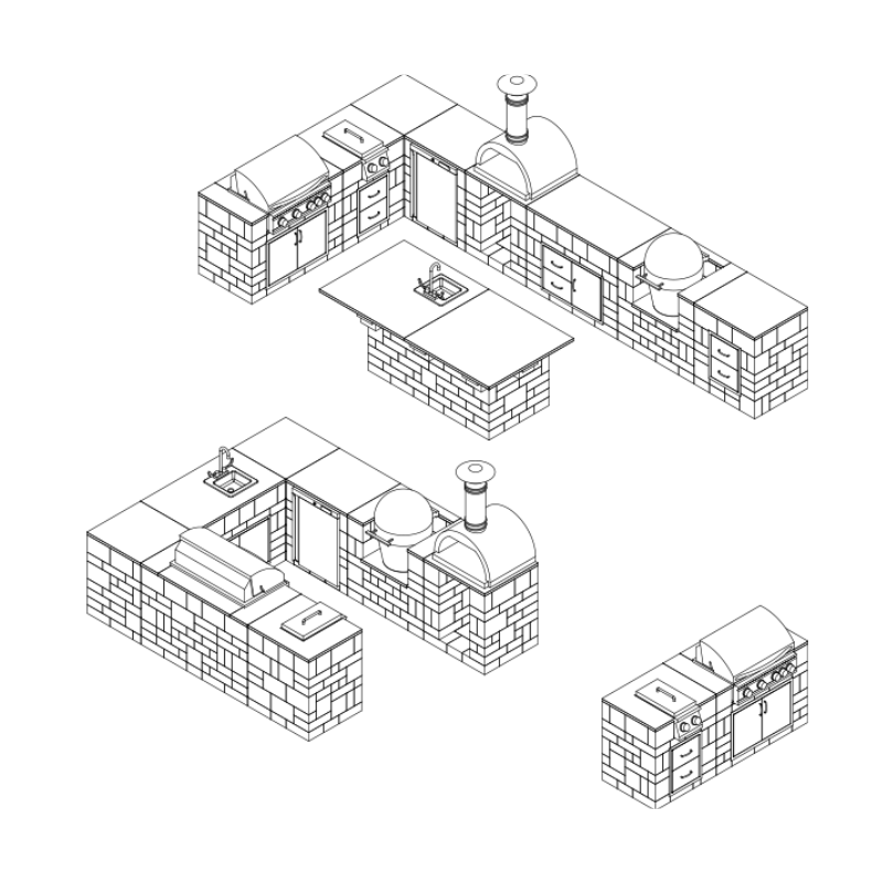 Outdoor Island Kits  Necessories Kitchen Island Kit - Patio & Pizza  Outdoor Furnishings