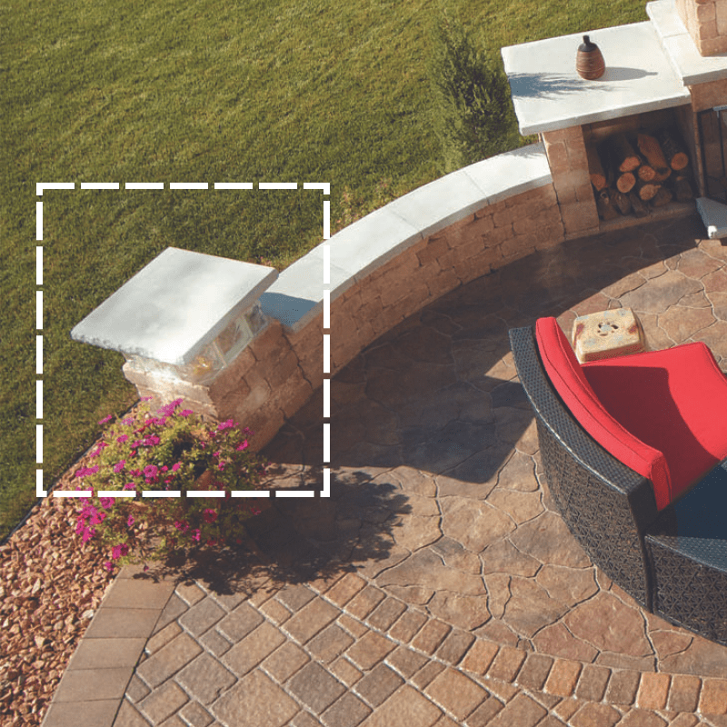 Outdoor Living Patio Kits Necessories Seat Wall Pillars Patio