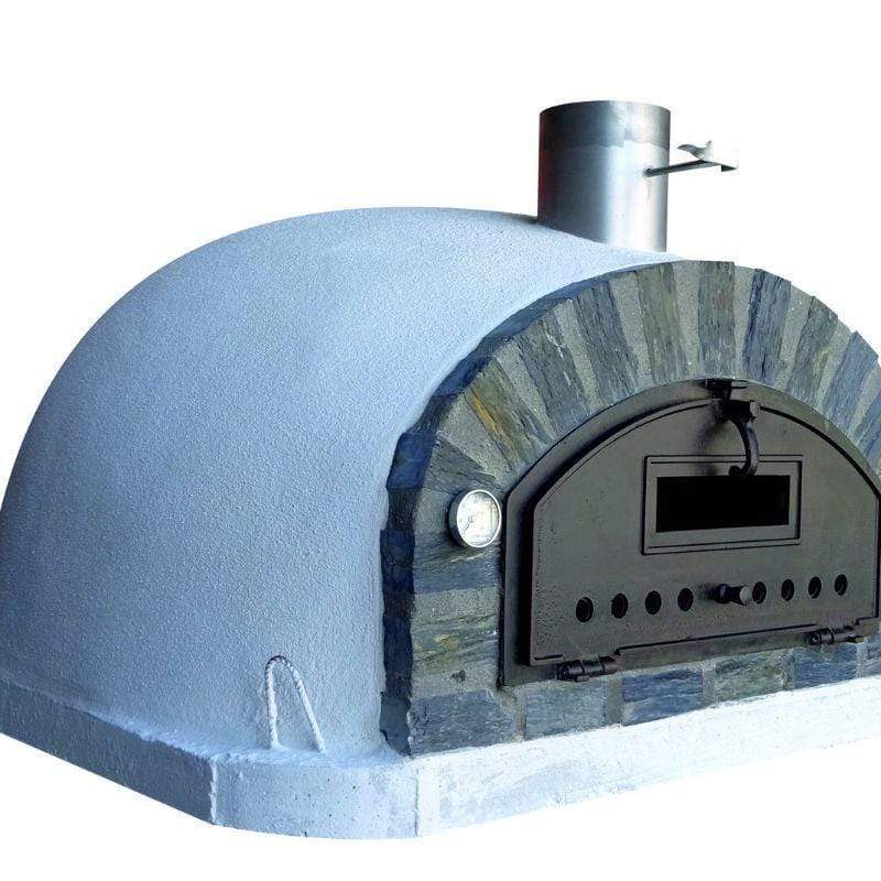 Left side of the Pizzaioli Premium Brick Pizza Oven with Stone Face