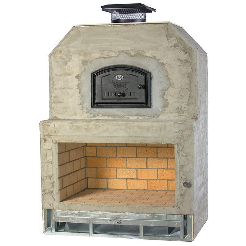 Gas Outdoor Fireplace With Wood Pizza Oven | Round Grove