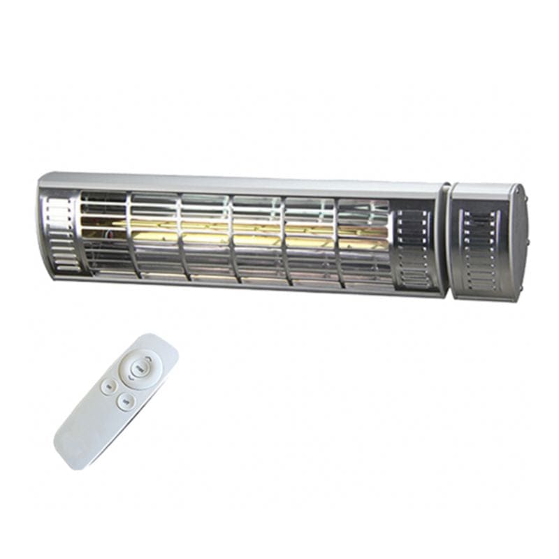 SUNHEAT 1500 Watt Electric Wall (or Tripod) Mounted Patio Heater with Remote in Silver