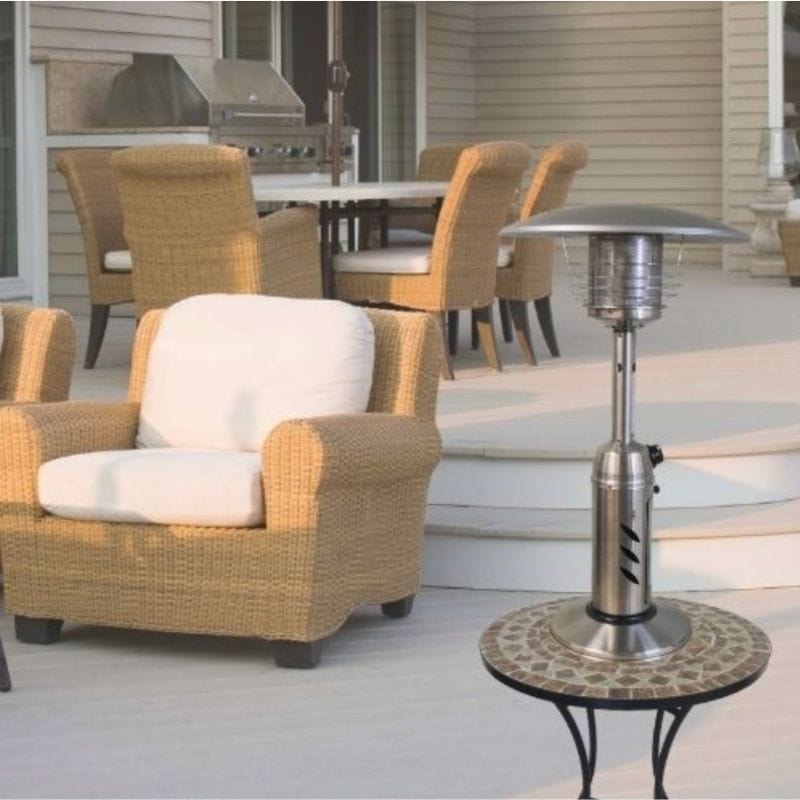 SUNHEAT Round Tabletop Patio Heater in Golden Hammered Finish