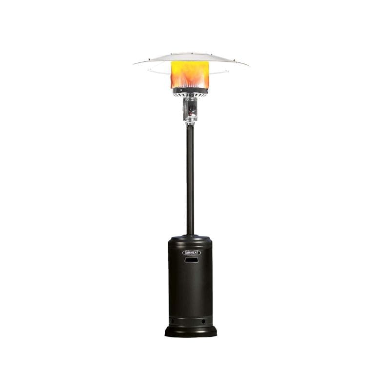 hanover umbrella patio heater brass SUNHEAT Round Black Portable Propane Patio Heater