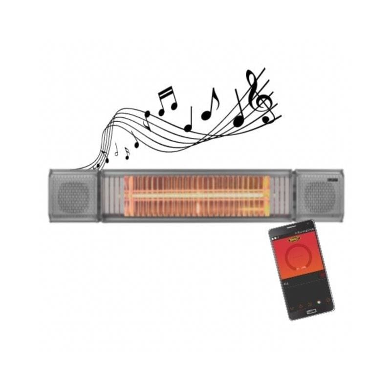 Original SUNHEAT and Beat Electric Wall or Tripod Mounted Patio Heater with Remote in Gray